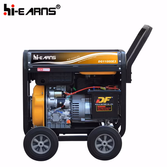 Tragbarer luftgekühlter Dieselgenerator mit offenem Rahmen, 8 kW, 10 kVA, Fabrikpreis (DG11000E3)